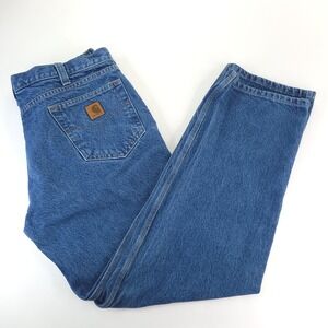 Carhartt Jeans Mens 38x32 Meas 36x31 Relaxed‎ Fit Blue B460-DVB Straight Leg `